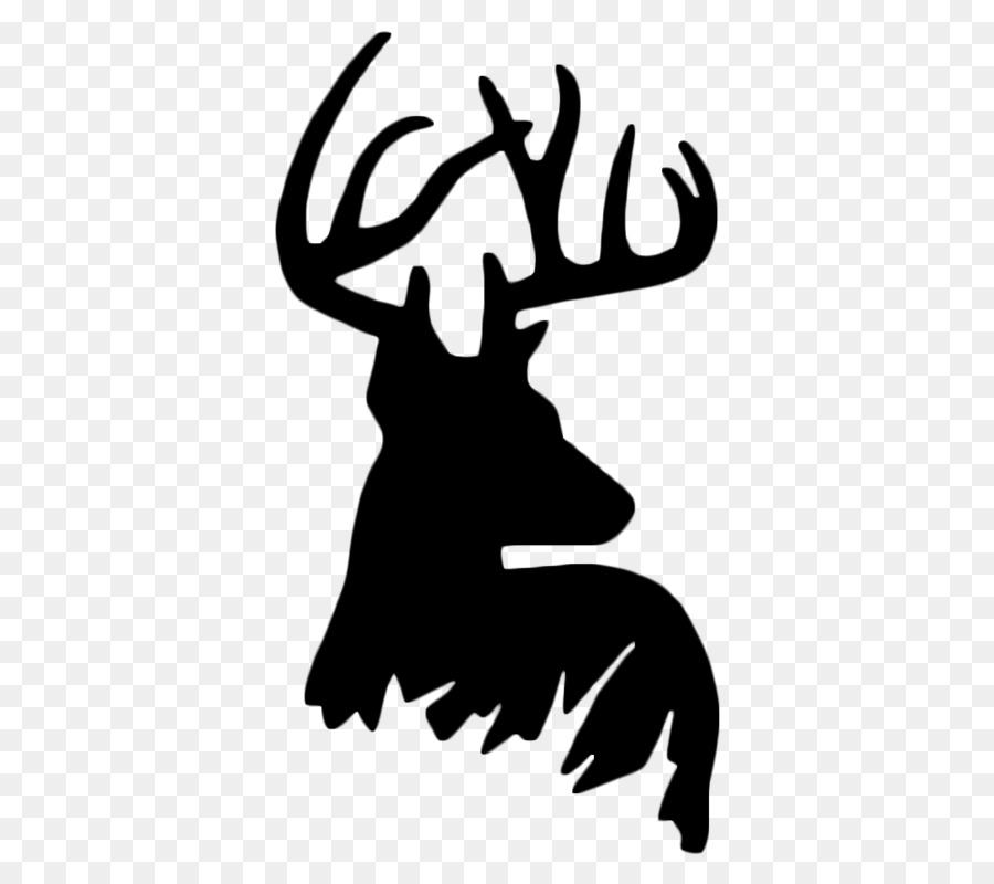 Deer Hunting, Craft, Antler, Blacktailed Deer, Drawing, Stencil, Black, Whi...