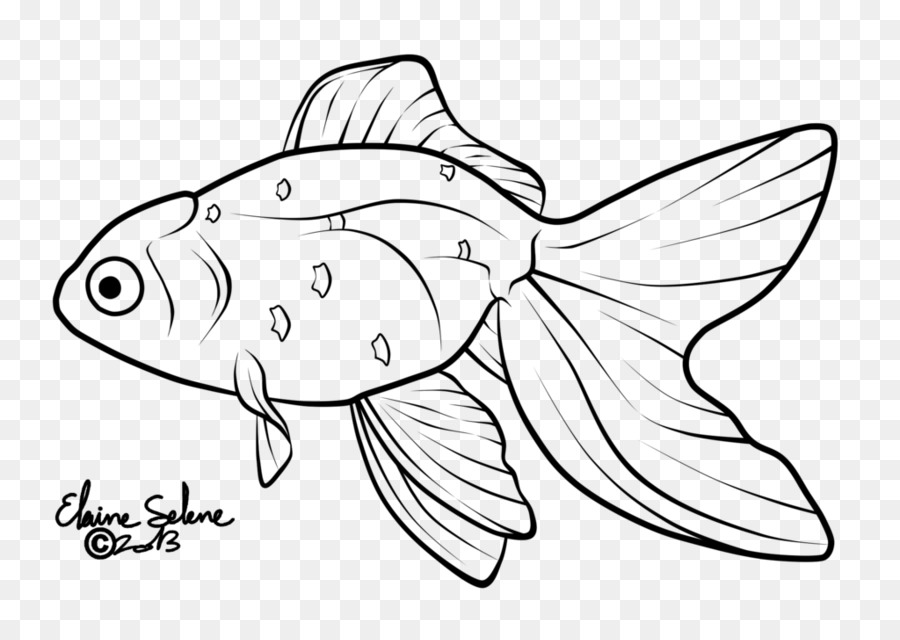 Linie Kunst Oranda Zeichnung Koi clipart - Fisch