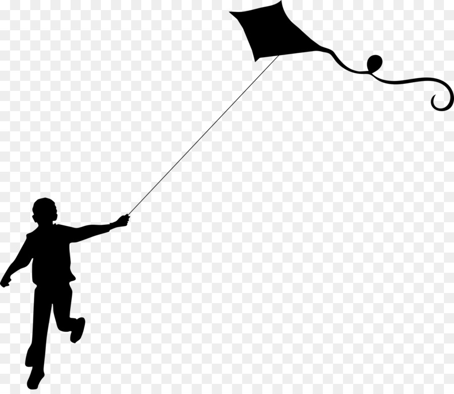 Kite Silhouette Clip Art - einen Drachenfliegen