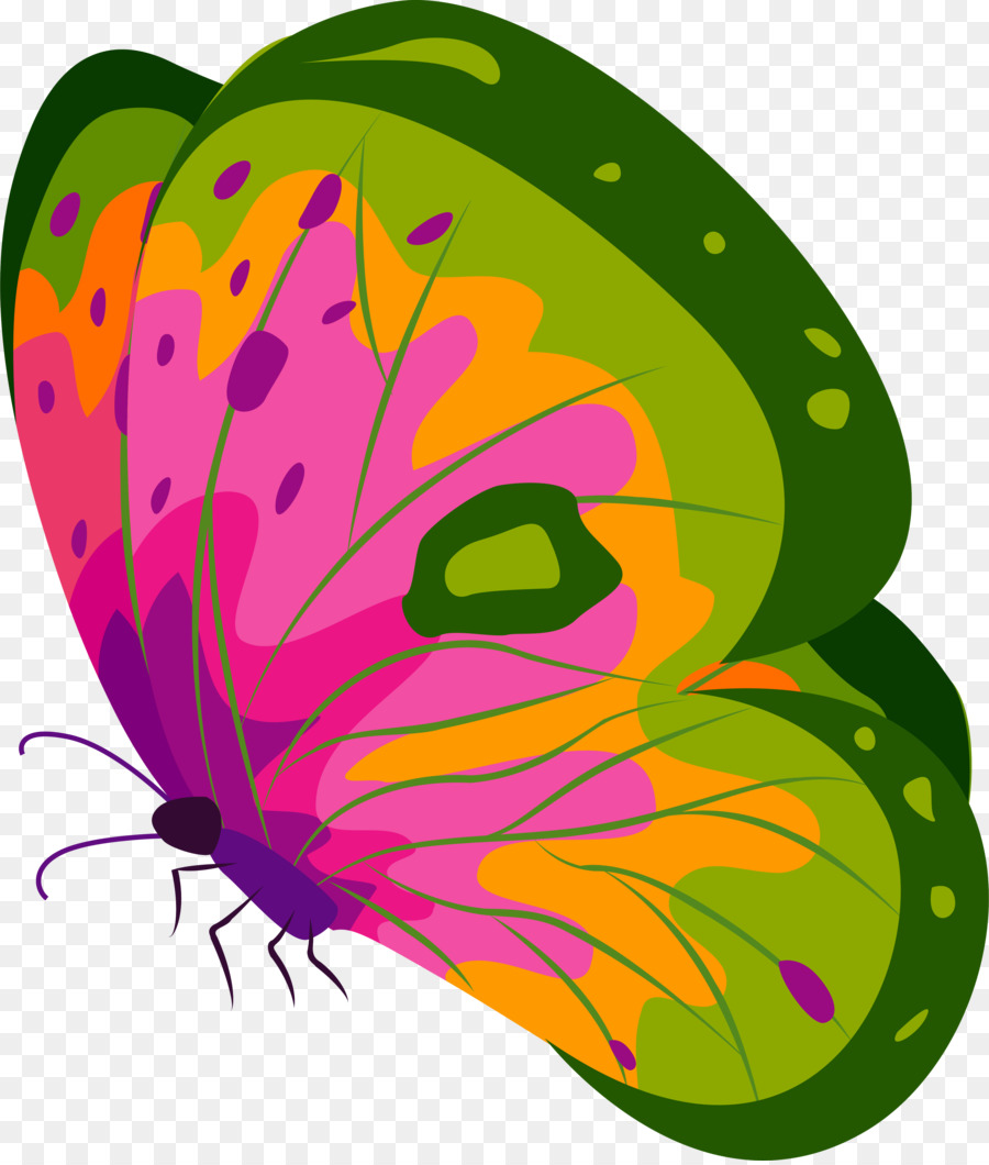 Farfalla monarca Nymphalidae Clip art - vettore di farfalla