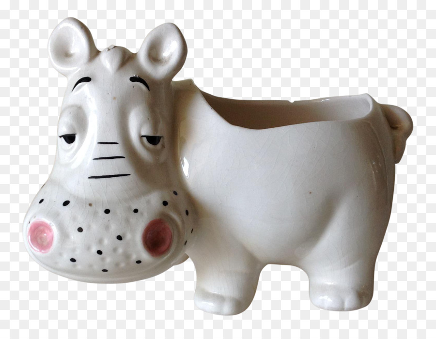 Keramik-Rinder Figur Schnauze Geschirr - Hippo