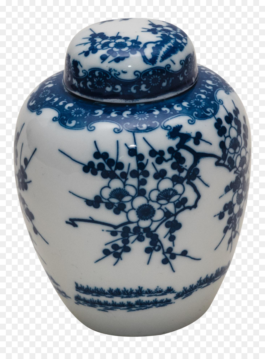 Blaue und weiße Keramik-Vase Keramik-Urne, Kobalt-blau - die blauen und weißen Porzellan