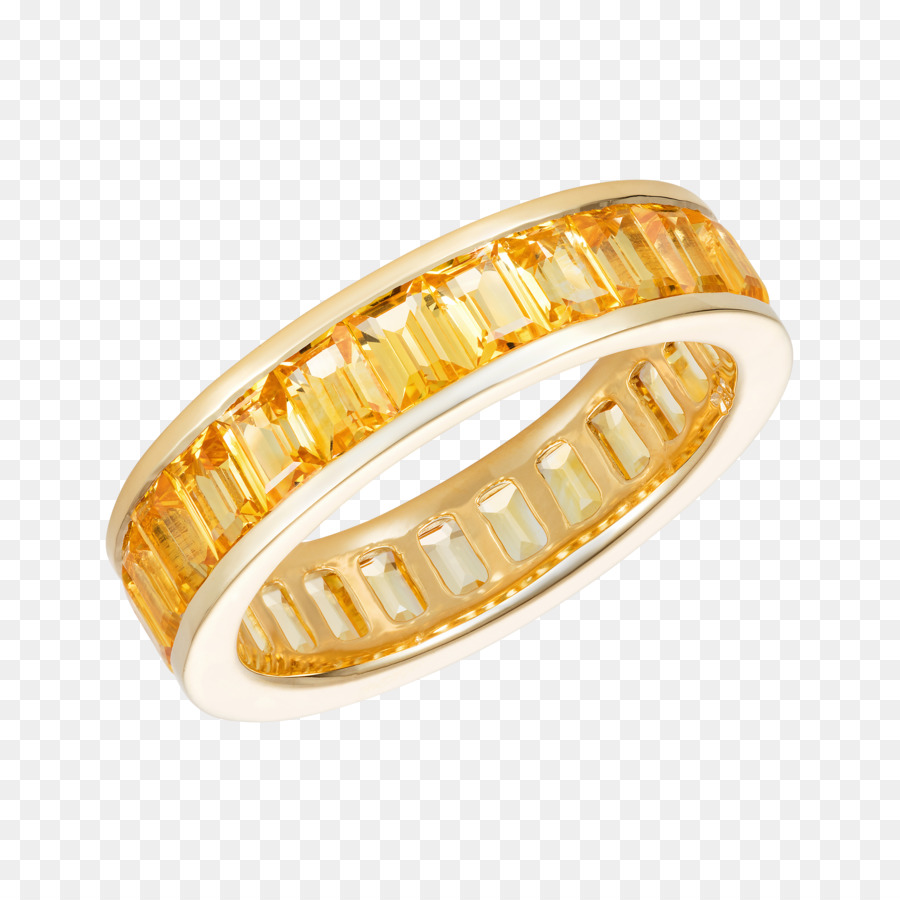 L'eternità anello di pietra preziosa Zaffiro anello di Nozze - anello giallo