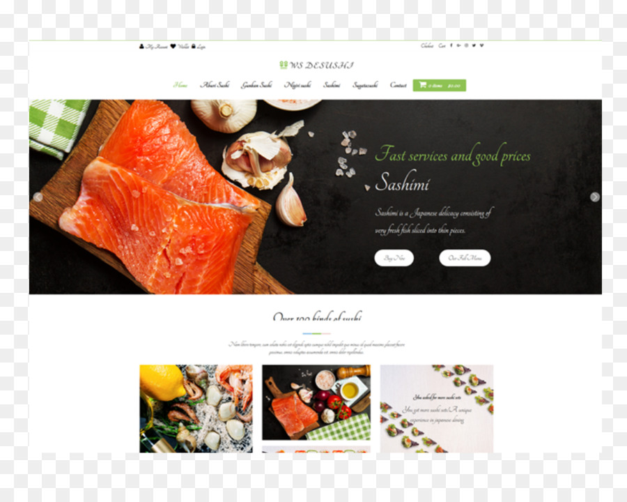 Đáp ứng thiết kế trang web châu Á món Sushi WooCommerce - sushi thủ bài học