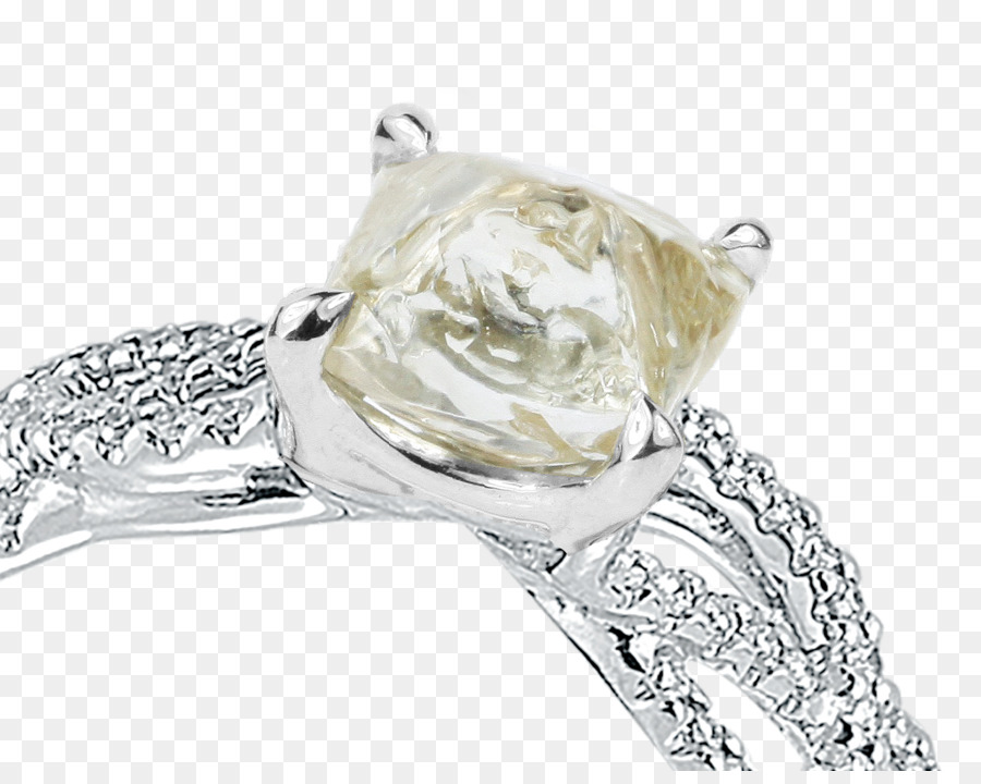 Verlobungsring Platin Diamant-Schnitt - Hand gemalter Diamantring