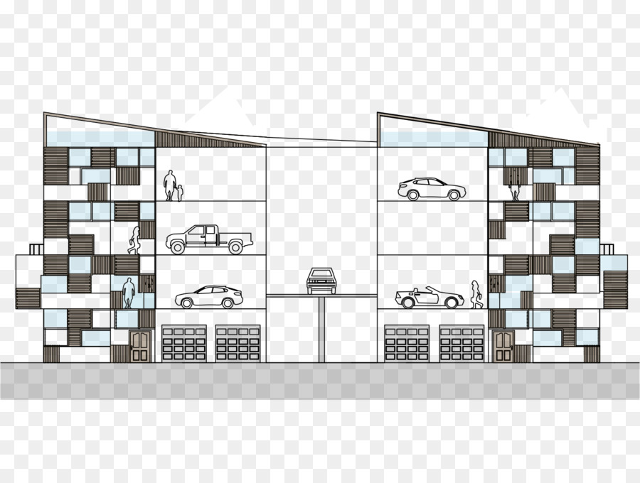 Parkplatz Grundriss, Aufzug Gebäude - Auto