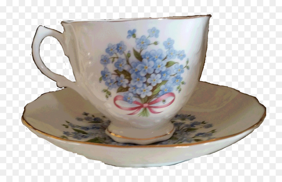 Kaffee Tasse Untertasse Porzellan Becher - handbemalte Teetasse