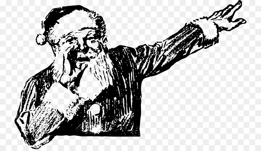 Schwarz und weiß Santa Claus Clip art - Weihnachtsmann