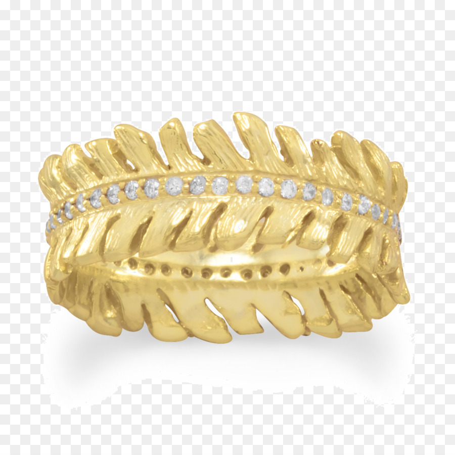 Gold plating Cubic Zirkonia Ohrring - goldene Federn