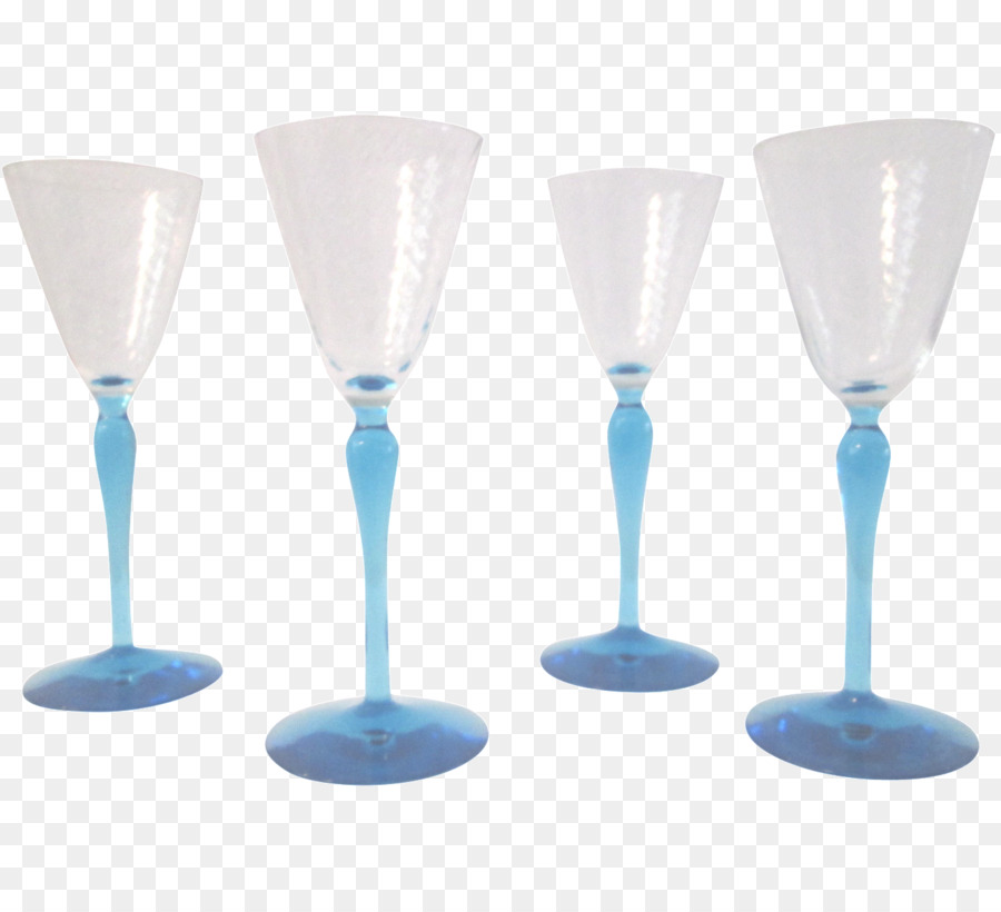 Bicchiere di vino con un bicchiere di Champagne Martini blu Cobalto bicchiere da Cocktail - amabile