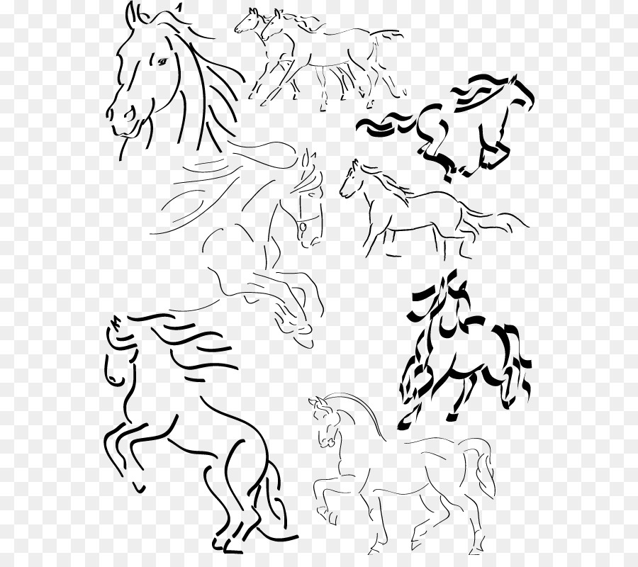 Pferd Pinsel In Illustrator Zeichnen - Pferd