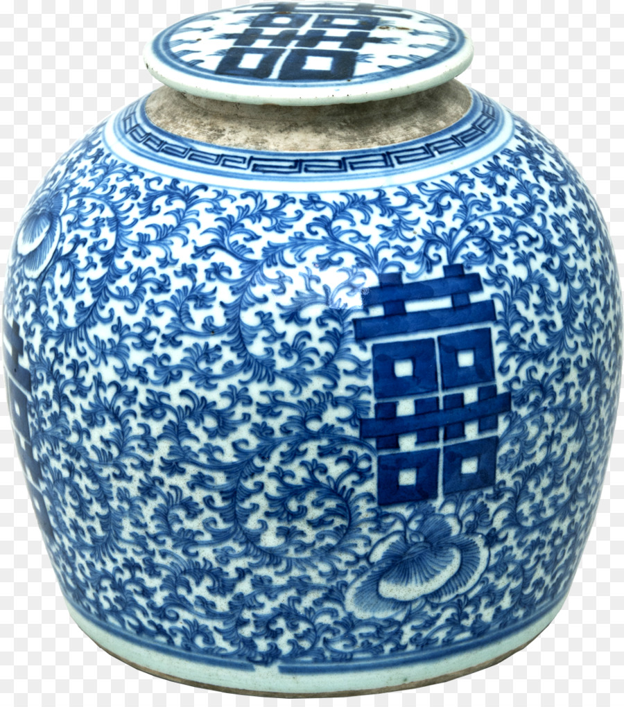 Blaue und weiße Keramik-Keramik Kobalt blau Vase Porzellan - Chinesisch Stil