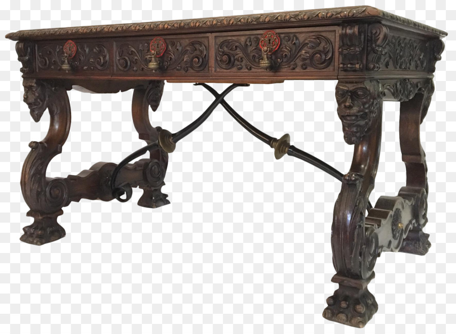 Tavolo scrivania in Legno, intaglio - intagliato squisita