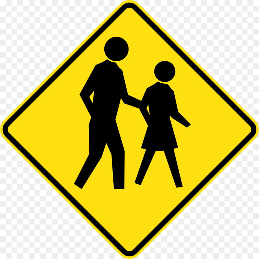 Warnzeichen, Verkehrszeichen, Fußgängerüberweg Straße - Fußgänger