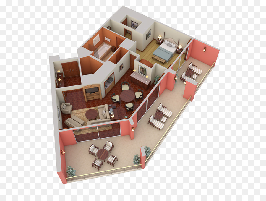 Grand Hawaii Resort sàn 3D kế hoạch Phòng khách Sạn - khách sạn