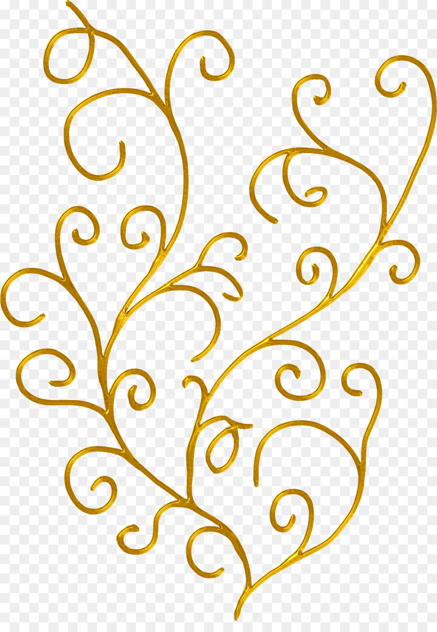 Line leaf Clip Art - gold blühen
