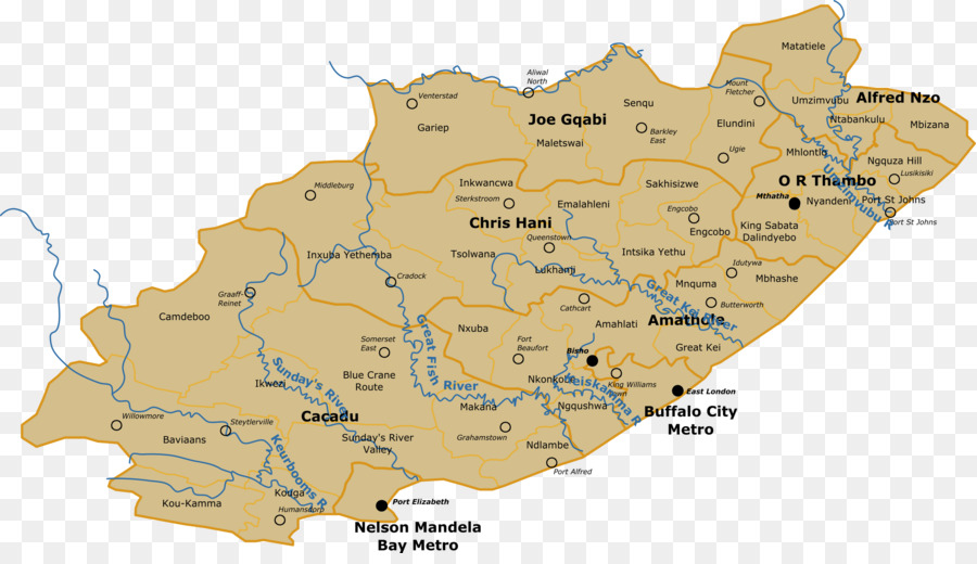 Mappa Monte Fletcher Distretti del Sud Africa Distretto municipale - mappa