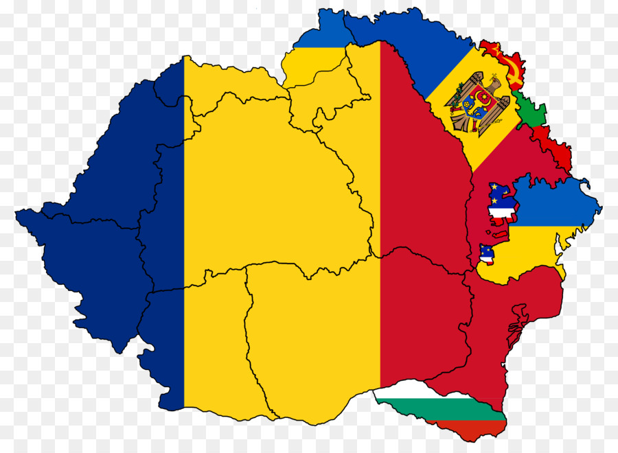 Bandiera della Romania Mappa Vettoriale - mappa