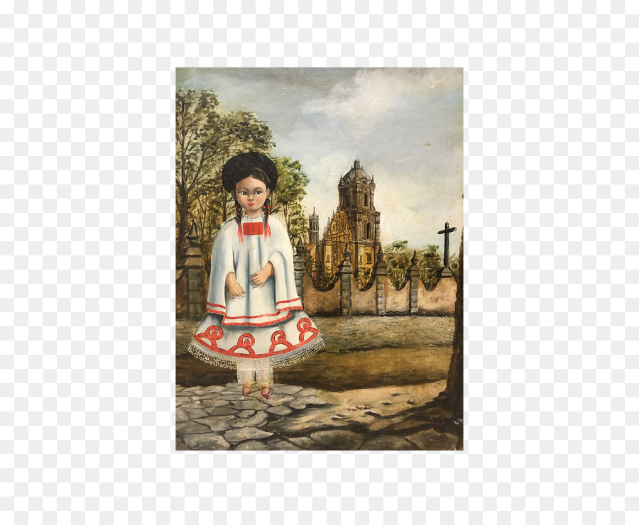 Pittura ad olio Artista Bambino Messico - antichità poster materiale