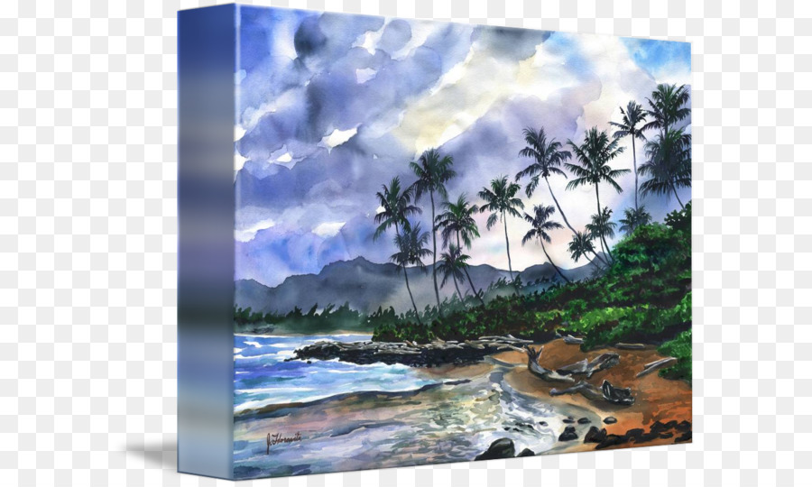 Kauai-Aquarell Landschaft Malerei Öl-Malerei - Malerei