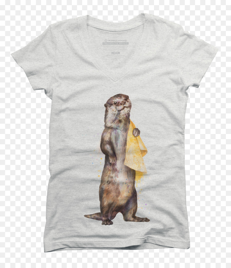 Otter-T-Shirt Leinwand Duschvorhang - T Shirt