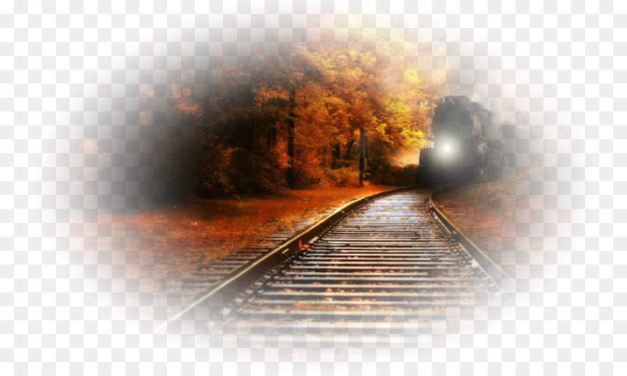 Der Bahn-transport-Strecke Herbst Dampflokomotive - Zug