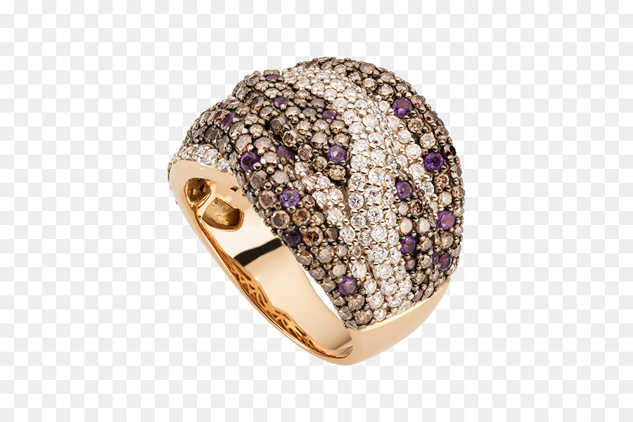 Amethyst, Braune Diamanten Ring Tubbataha Riff - Diamant