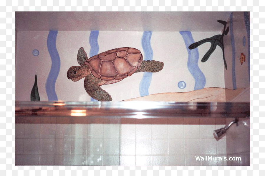 Wandmalerei Schildkröte Malerei Bad - von hand bemalt interessante Ankündigung Kalender