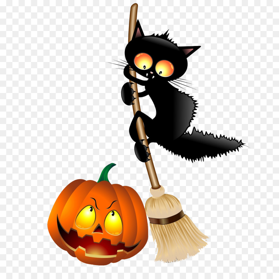 Schwarze Katze Kätzchen Clip art - Fröhliches Halloween!