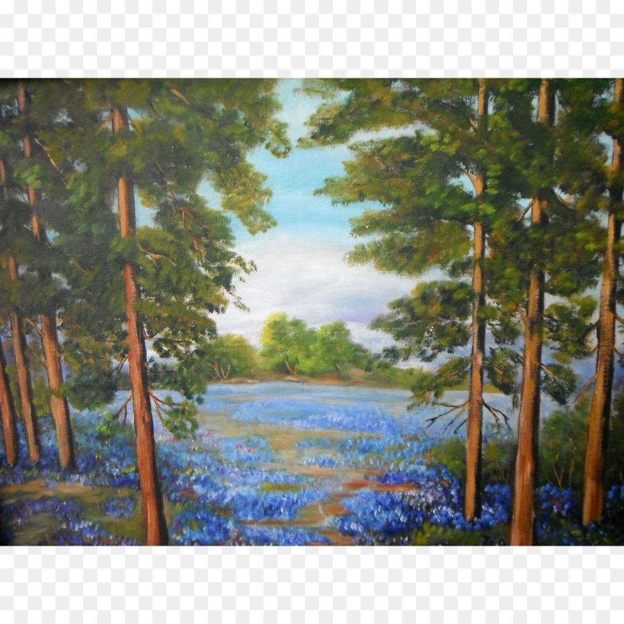 Aquarell-Malerei Acryl-Farbe Texas Hill Country - Malerei