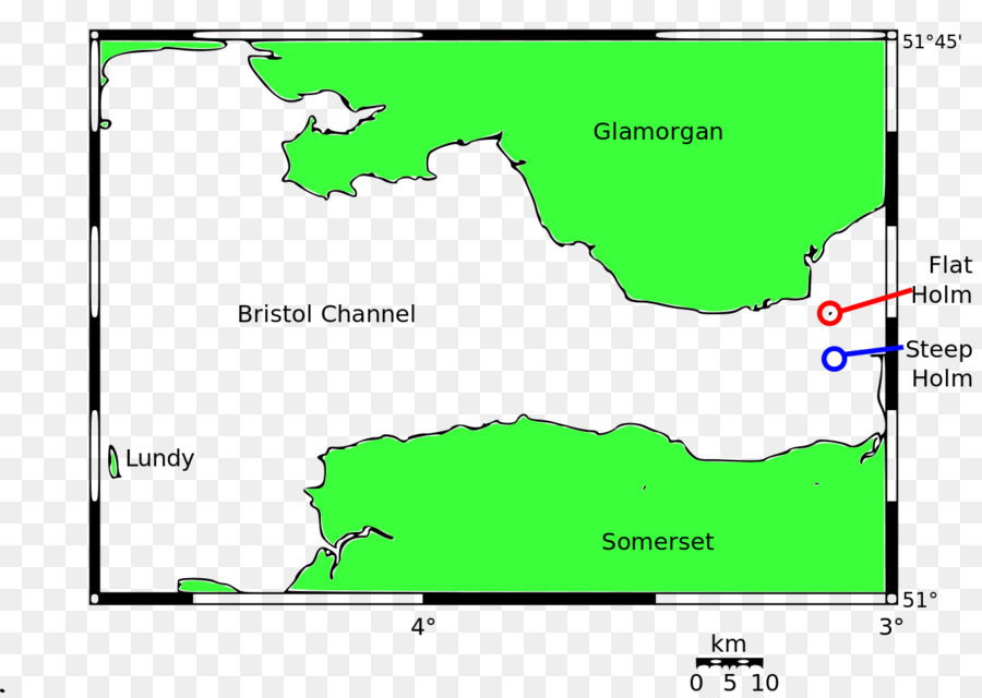 Ripidi Boschi Di Lecci, Flat Holm Mappa Lavernock Punto Isola - canali principali e collaterali mappa