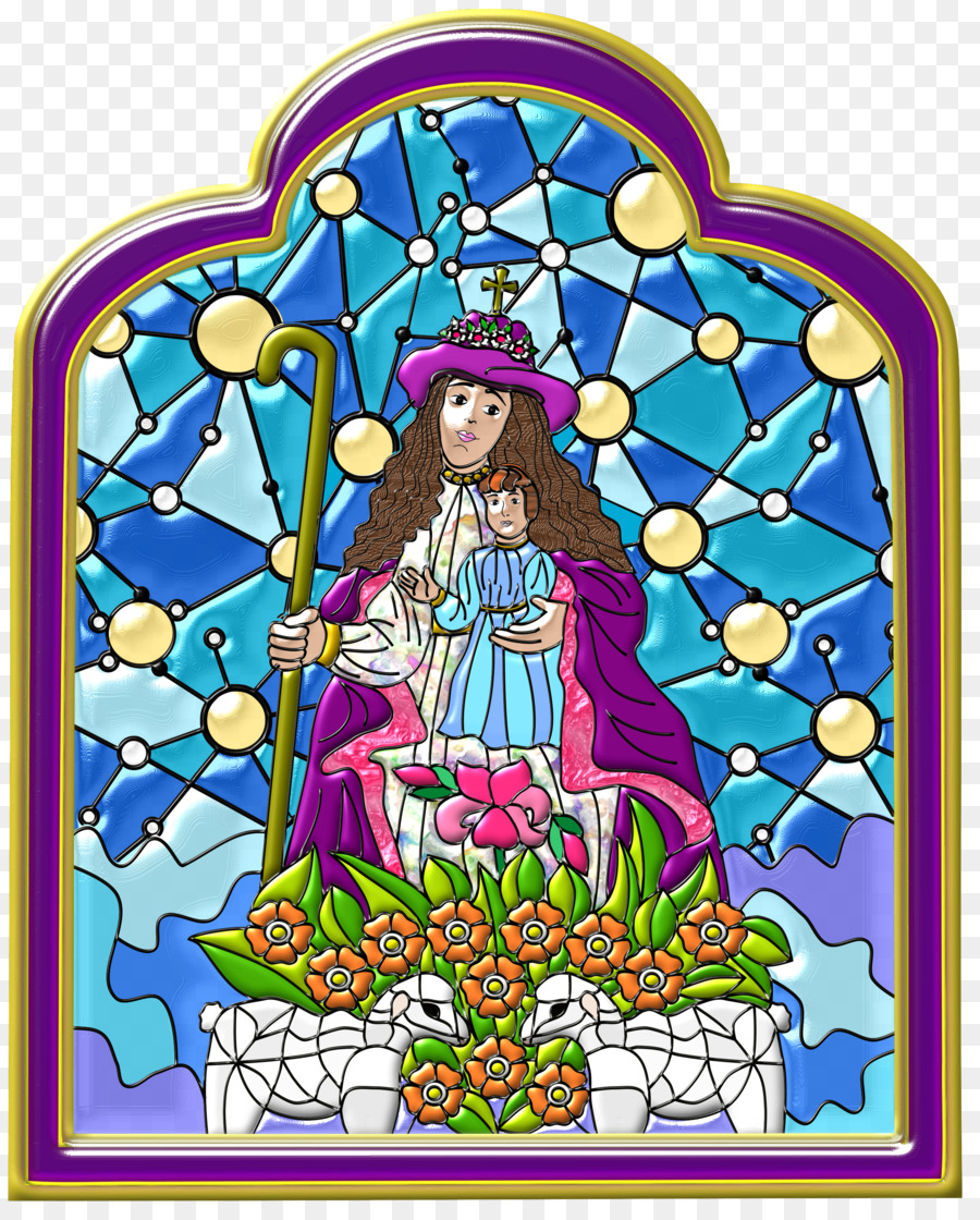 Vetro colorato Divina Pastora di Disegno - altri