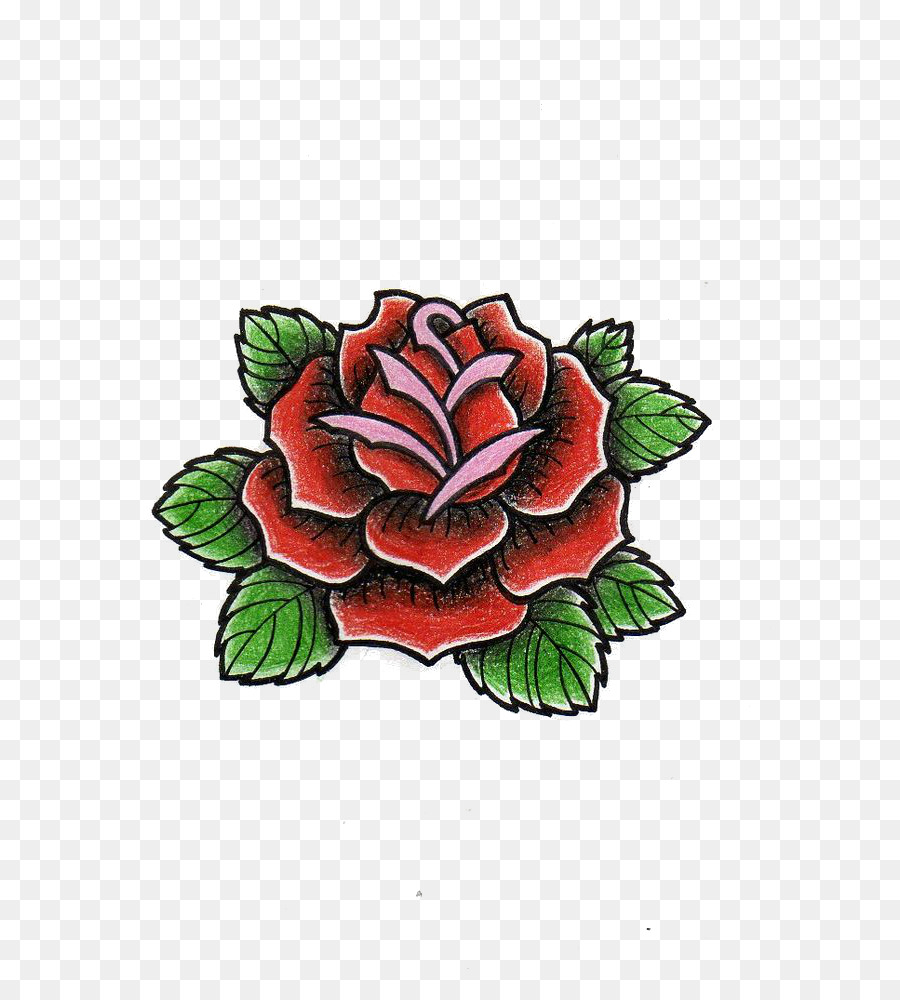Old school (tattoo) Zeichnung, Skizze Rose - Rose