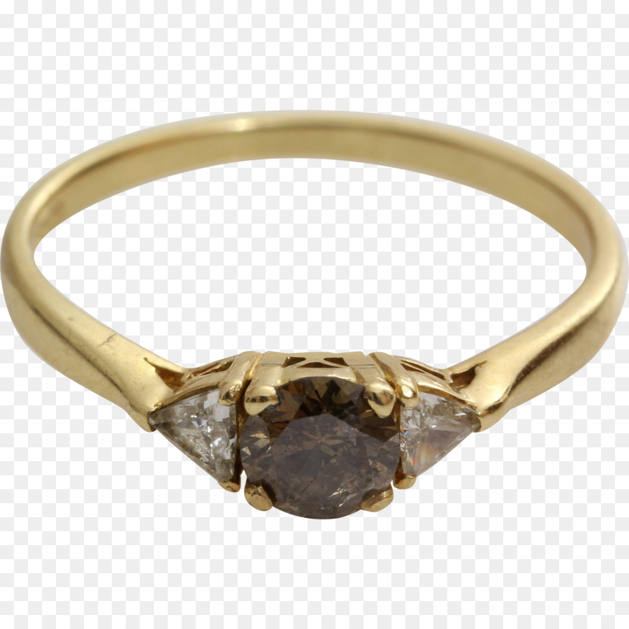 Anello di fidanzamento con diamanti Brown taglio a Diamante - anello