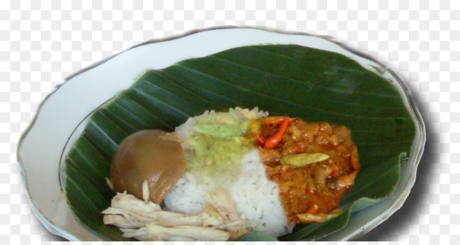 Gekochter Reis Nasi liwet Hainan-Huhn mit Reis-Kokos-Milch Nasi gurih - Reis
