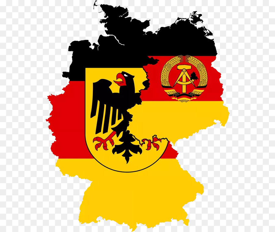 La Germania ovest a Est di Berlino riunificazione tedesca di Bandiera della Germania - bandiera