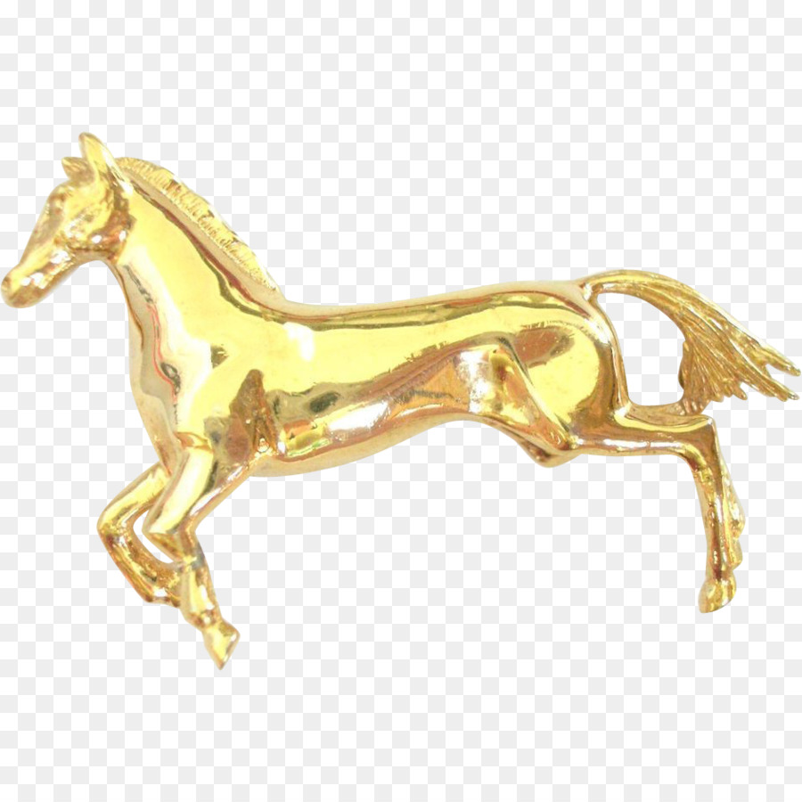 Mustang Stallone D'Oro Pony A Ferro Di Cavallo - mustang