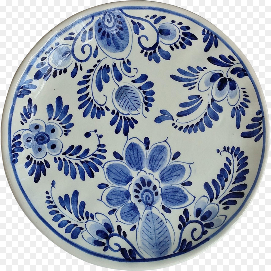 Teller Blaue und weiße Keramik De Koninklijke Porceleyne Fles Delftware Gouda, Zuid-Holland - Platte