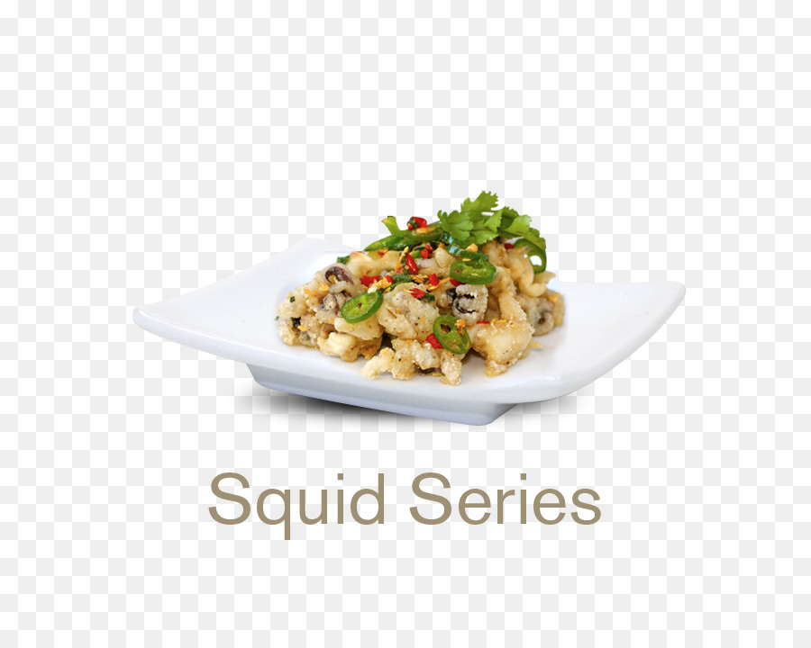 Squid als Essen, chinesische Küche, Vegetarische Küche Tintenfisch braten Knusprig gebratenes Huhn - Salz