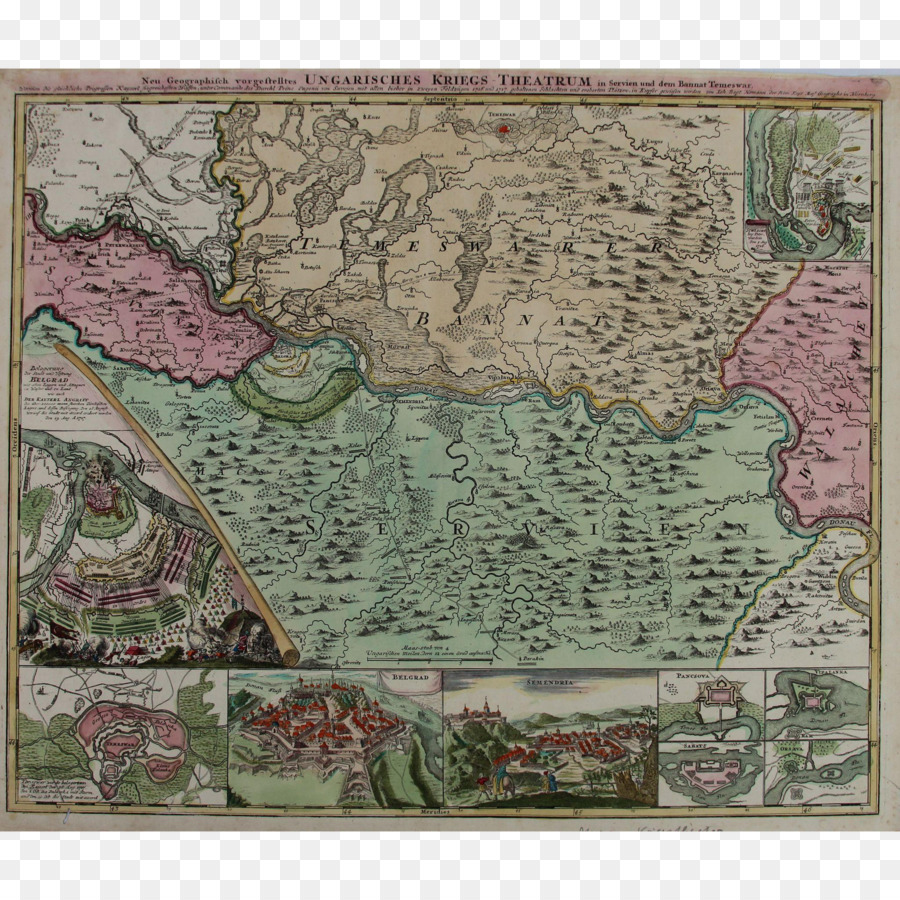 18 ° secolo, Ungheria 1720 Serbia 1680 - mappa