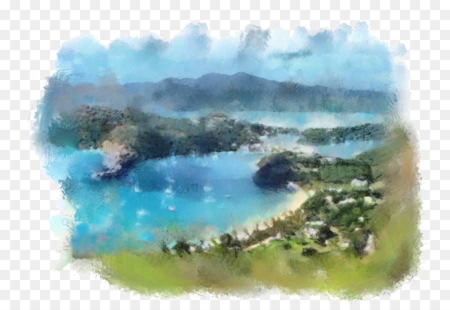 Amerikanische Universität von Antigua-Aquarell Wasser-Ressourcen - Malerei