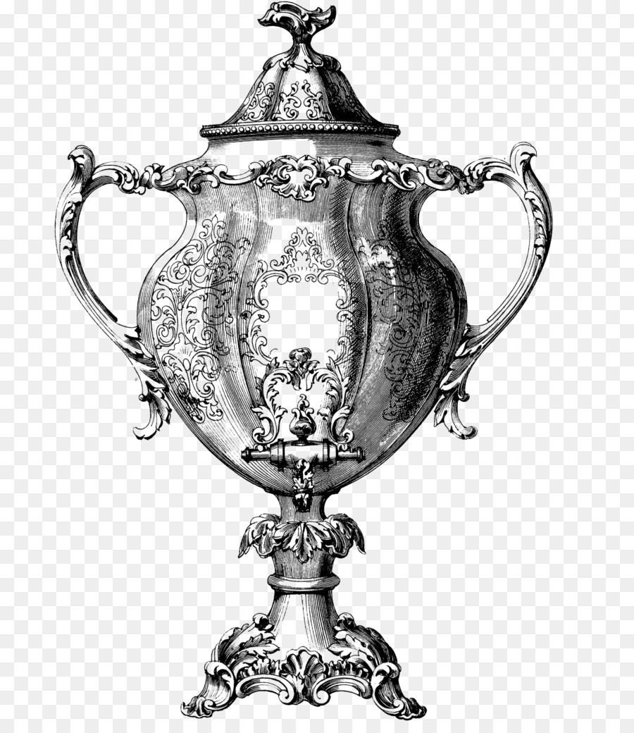 Vase Silber Urn-Trophäe-Tisch-Glas - Vase