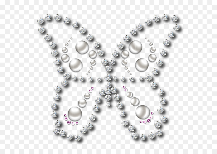 Pearl Butterfly Imitation Edelsteine & Strass Halskette - Schmetterling