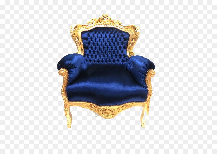 Stuhl Barock Fauteuil Thron Blau - Stuhl