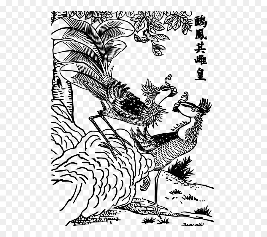 Cina creatura Leggendaria libro da Colorare Fenghuang Phoenix - Cina