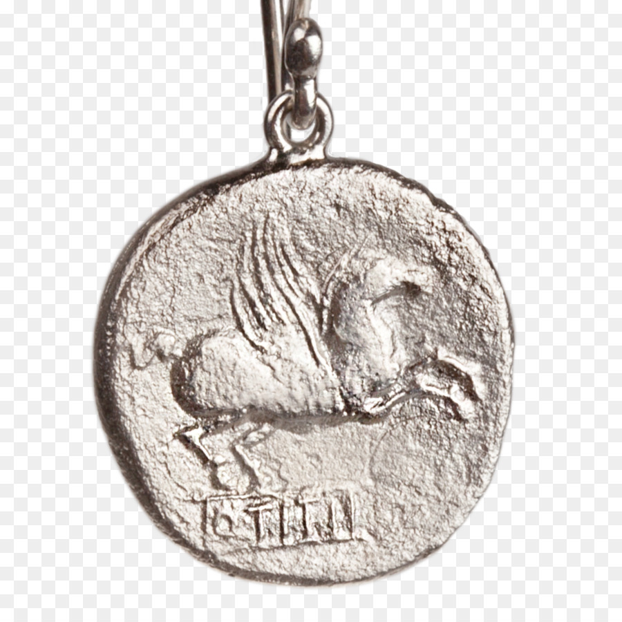 Ohrring-Medaillon-Silber-Schmuck-Münzen - Silber