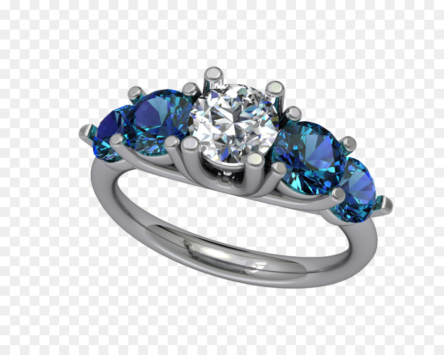 Sapphire nhẫn Đính hôn kim Cương - sapphire