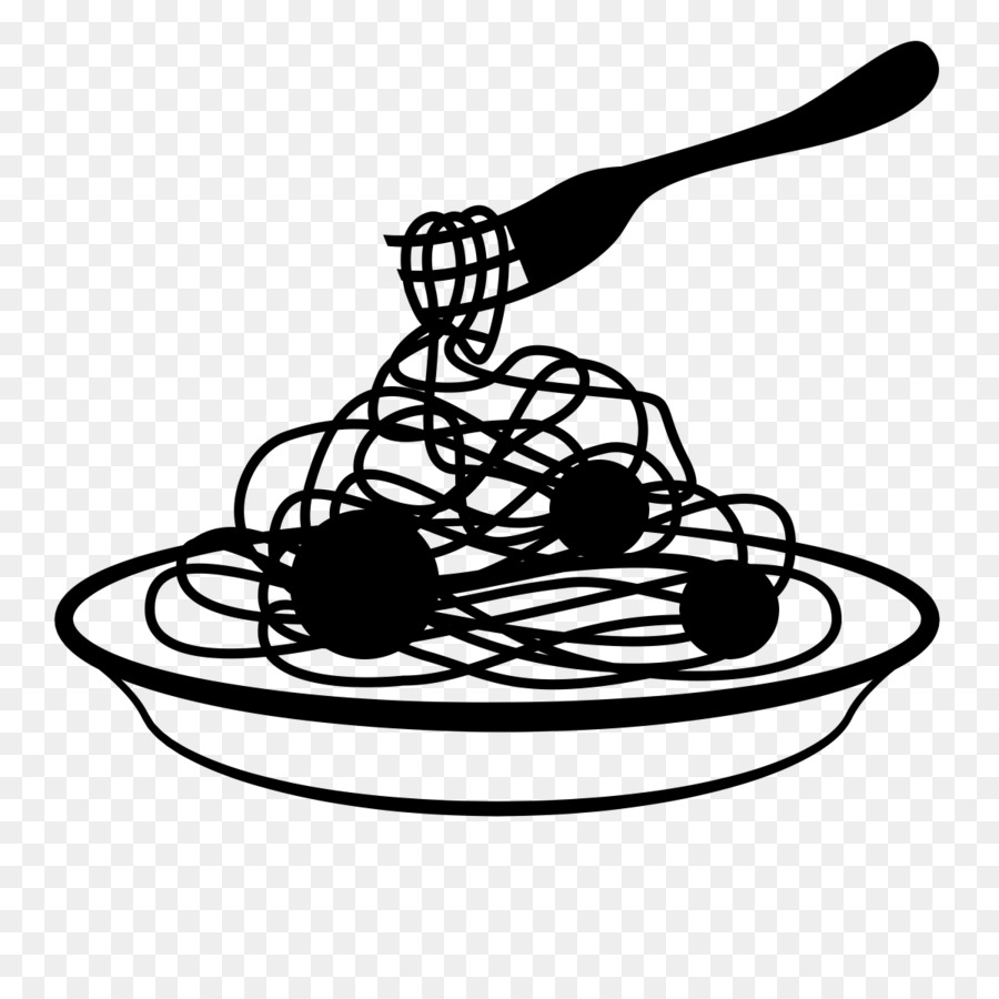 spaghetti and meatballs black and white