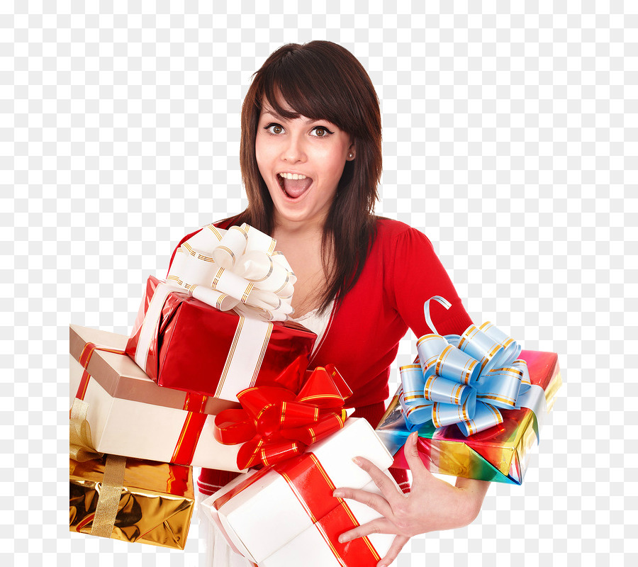 Geschenk Weihnachten Frau In Santa Claus Holiday - Geschenk
