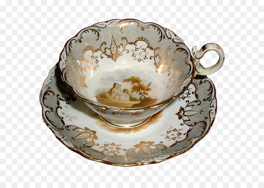 Kaffee Tasse Untertasse Porzellan Teller Schüssel - Platte